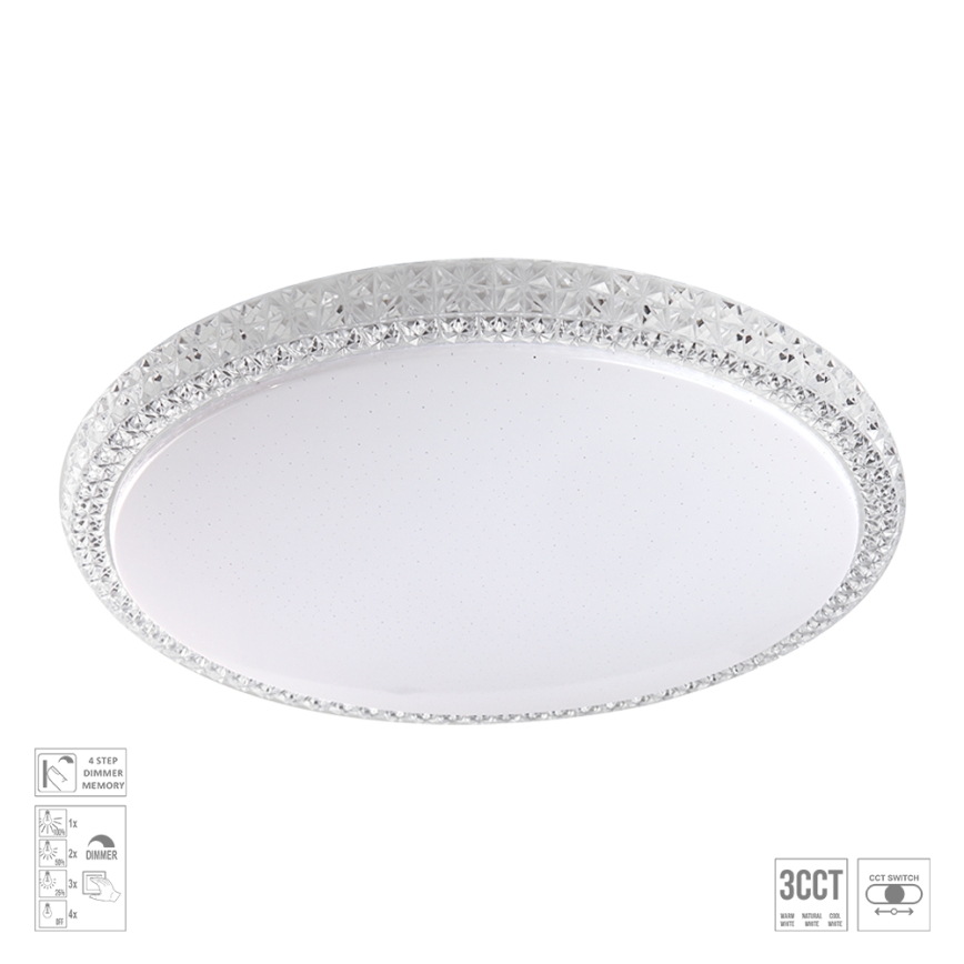 Prezent 71340 - LED Stmívatelné stropní svítidlo AMBIA LED/40W/230V 3000/4000/6500K pr. 49,5 cm čirá