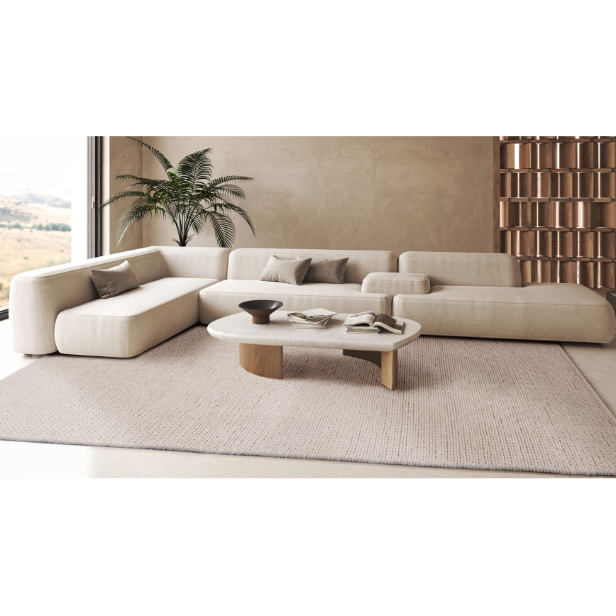 Přírodní koberec FIR WOOL 200x300 cm 2600 g/m2 krémová