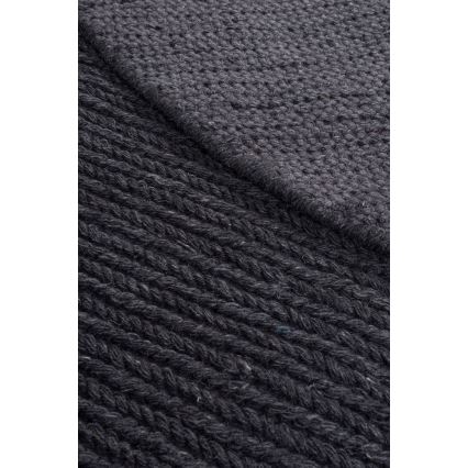 Přírodní kulatý koberec FIR WOOL 160 cm 2600 g/m2 antracit