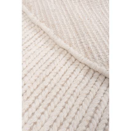 Přírodní kulatý koberec FIR WOOL 160 cm 2600 g/m2 krémová