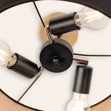 Přisazený lustr ALBA 3xE27/15W/230V pr. 40 cm černá/hnědá