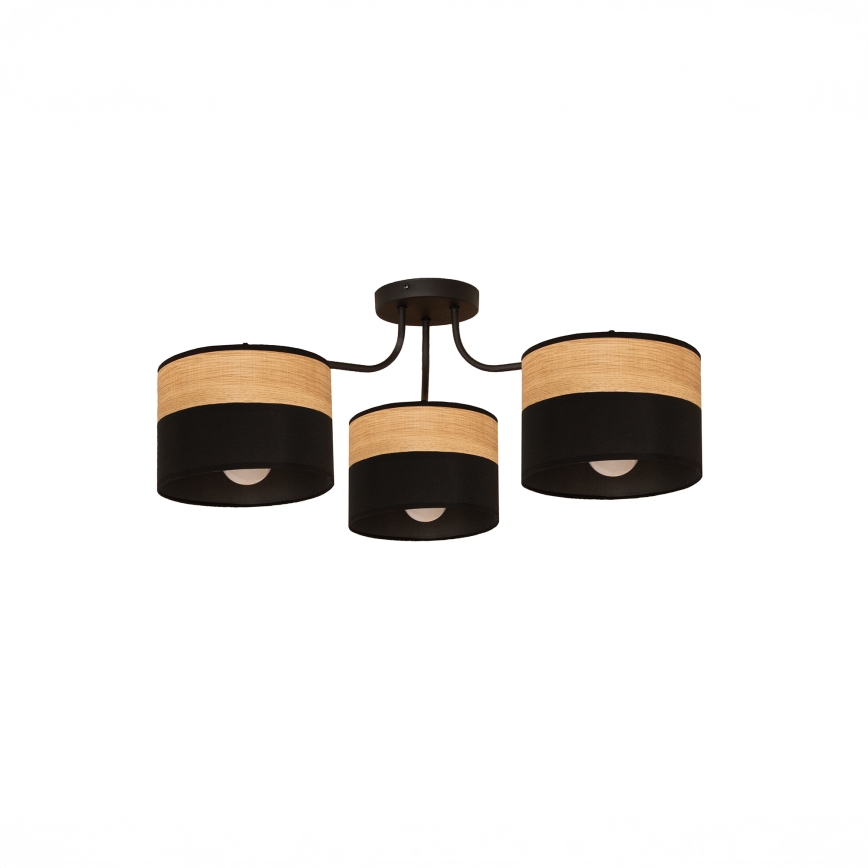 Přisazený lustr ALBA 3xE27/15W/230V pr. 66 cm černá/hnědá