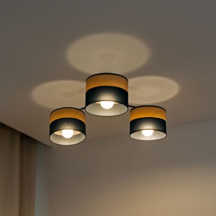 Přisazený lustr ALBA 3xE27/15W/230V pr. 66 cm černá/hnědá