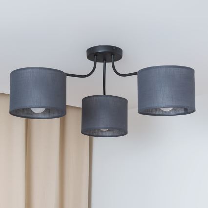 Přisazený lustr ALBA 3xE27/15W/230V šedá