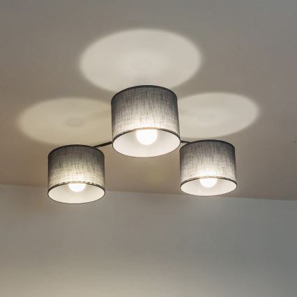 Přisazený lustr ALBA 3xE27/15W/230V šedá