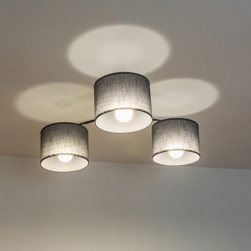 Přisazený lustr ALBA 3xE27/15W/230V šedá