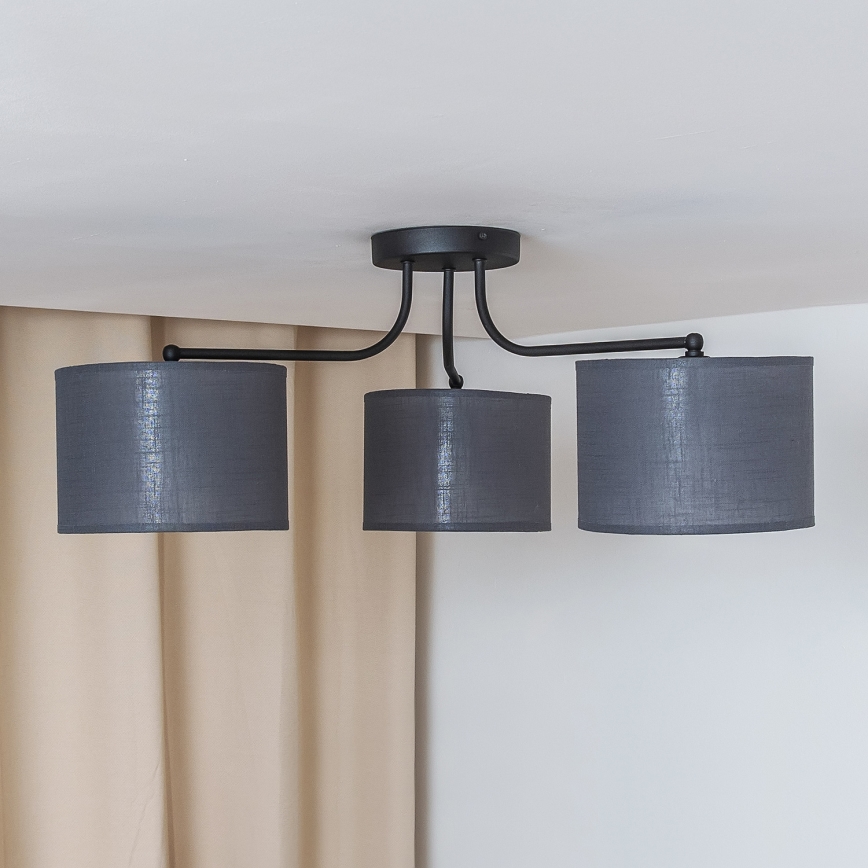 Přisazený lustr ALBA 3xE27/15W/230V šedá