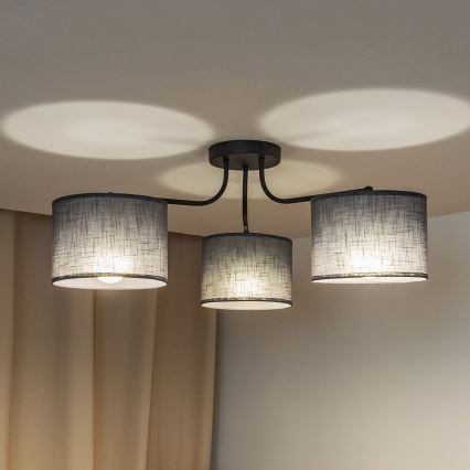 Přisazený lustr ALBA 3xE27/15W/230V šedá