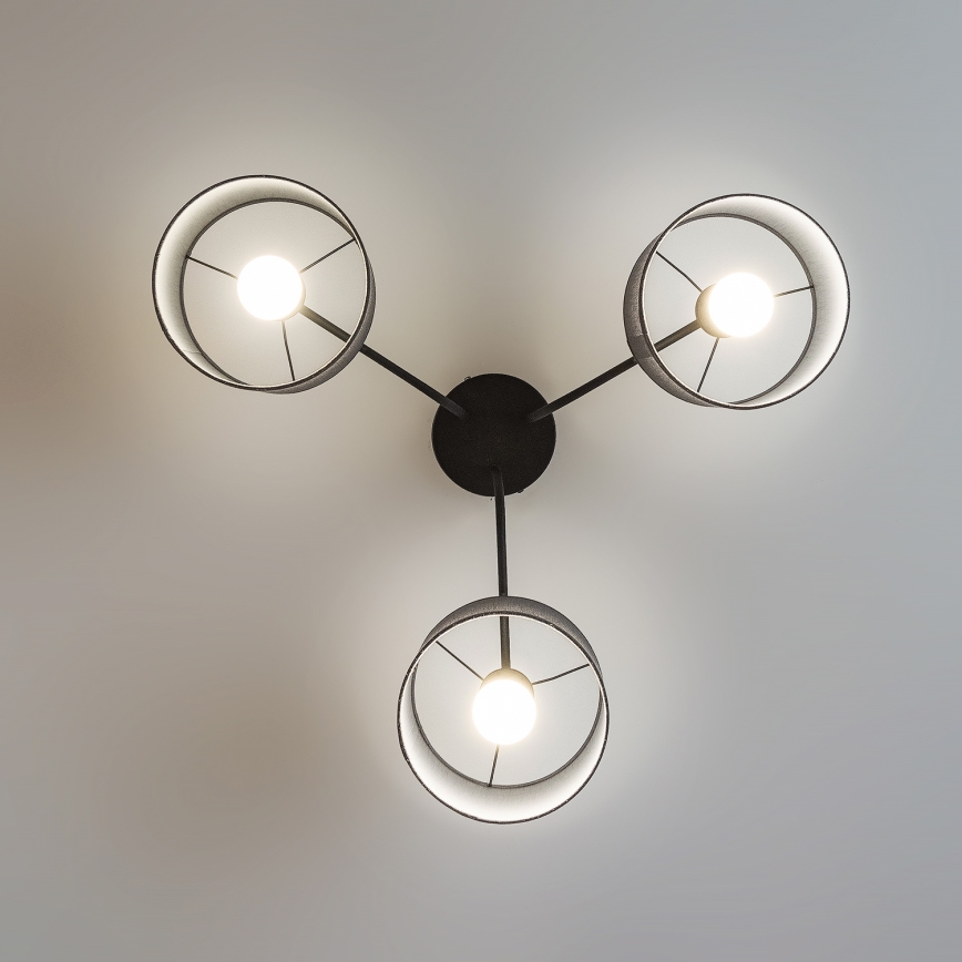 Přisazený lustr ALBA 3xE27/15W/230V šedá