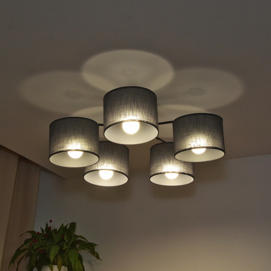 Přisazený lustr ALBA 5xE27/15W/230V šedá
