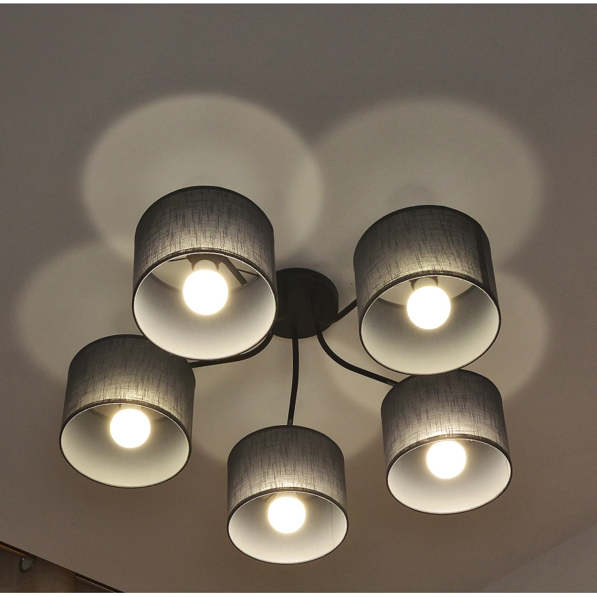 Přisazený lustr ALBA 5xE27/15W/230V šedá