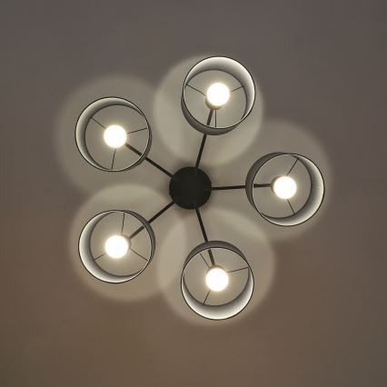 Přisazený lustr ALBA 5xE27/15W/230V šedá