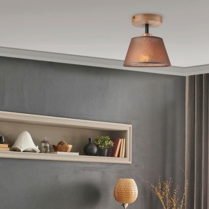 Přisazený lustr ANTONIO 1xE14/40W/230V hnědá/dub