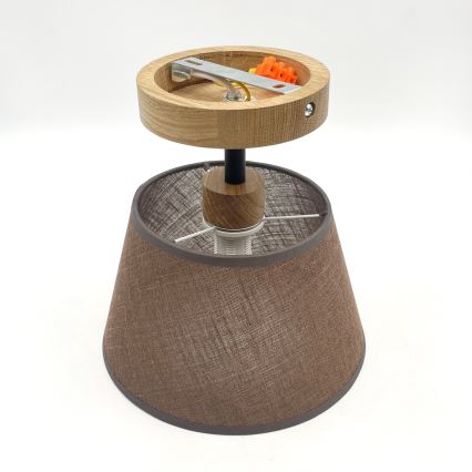 Přisazený lustr ANTONIO 1xE14/40W/230V hnědá/dub