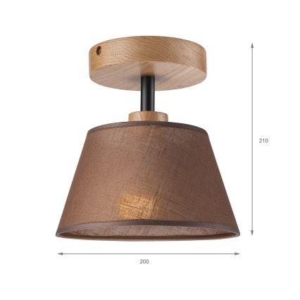 Přisazený lustr ANTONIO 1xE14/40W/230V hnědá/dub