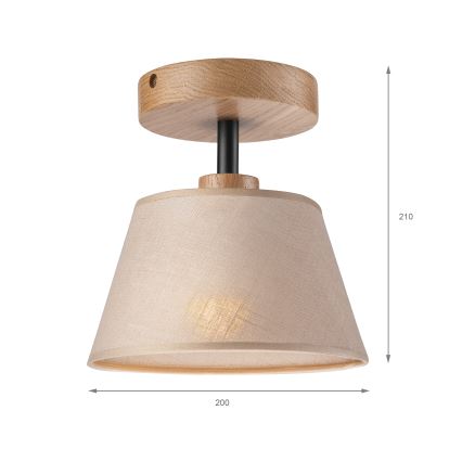 Přisazený lustr ANTONIO 1xE14/60W/230V béžová/dub
