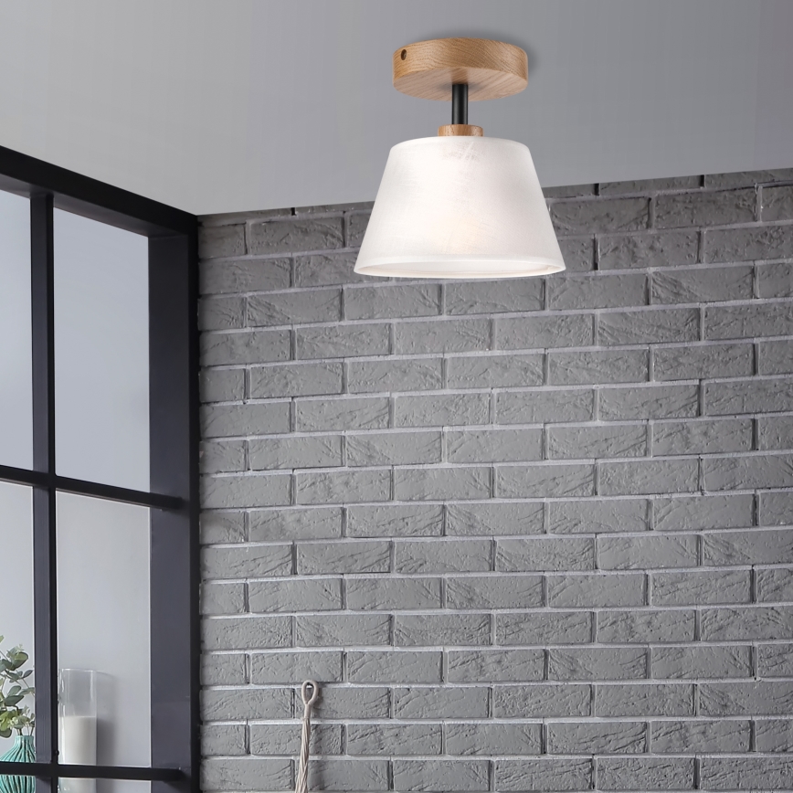Přisazený lustr ANTONIO 1xE14/60W/230V bílá/dub