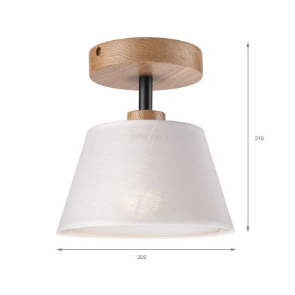 Přisazený lustr ANTONIO 1xE14/60W/230V bílá/dub