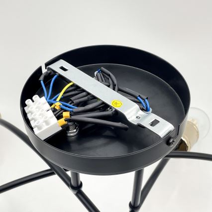 Přisazený lustr ANYA 6xE27/15W/230V černá/zlatá