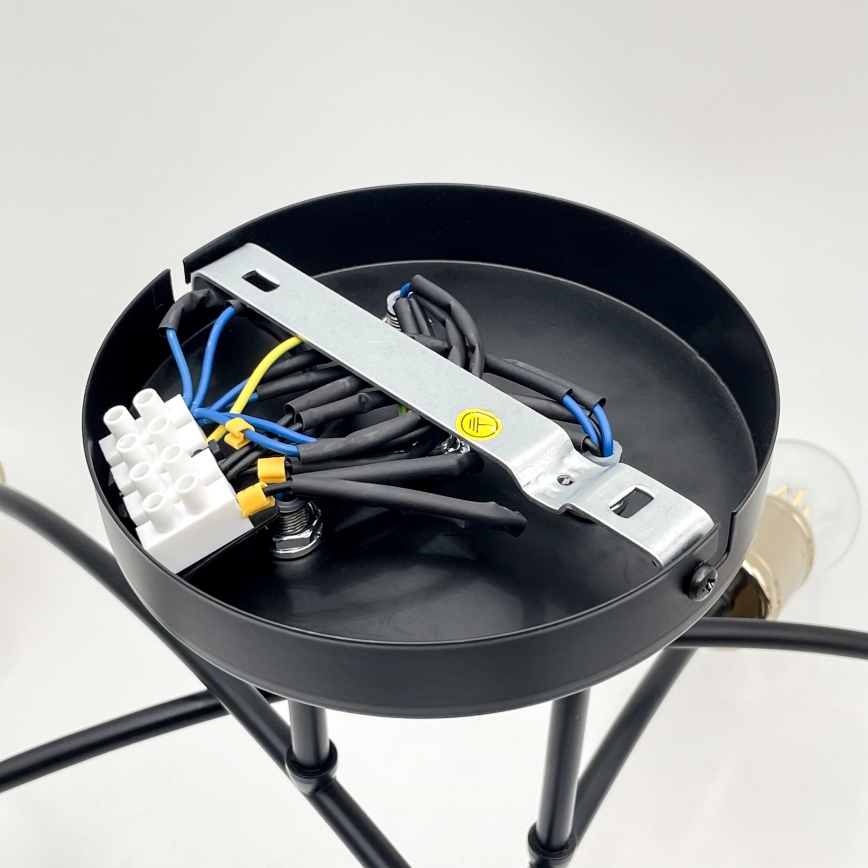 Přisazený lustr ANYA 6xE27/15W/230V černá/zlatá