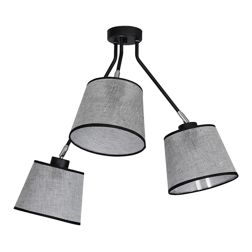 Přisazený lustr ASTA 3xE27/60W/230V černá