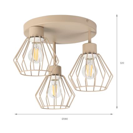 Přisazený lustr AUDREY 3xE27/60W/230V béžová