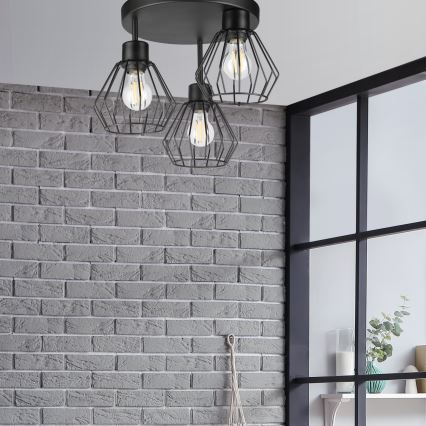 Přisazený lustr AUDREY 3xE27/60W/230V černá