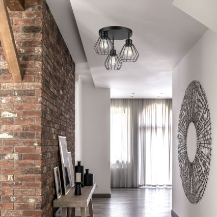 Přisazený lustr AUDREY 3xE27/60W/230V černá