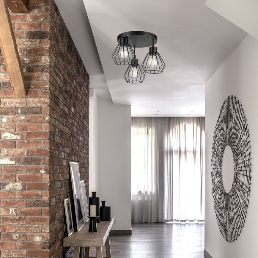 Přisazený lustr AUDREY 3xE27/60W/230V černá