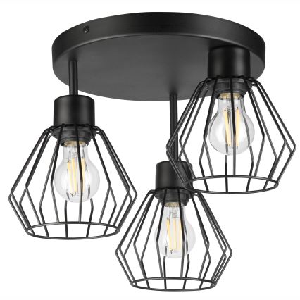 Přisazený lustr AUDREY 3xE27/60W/230V černá