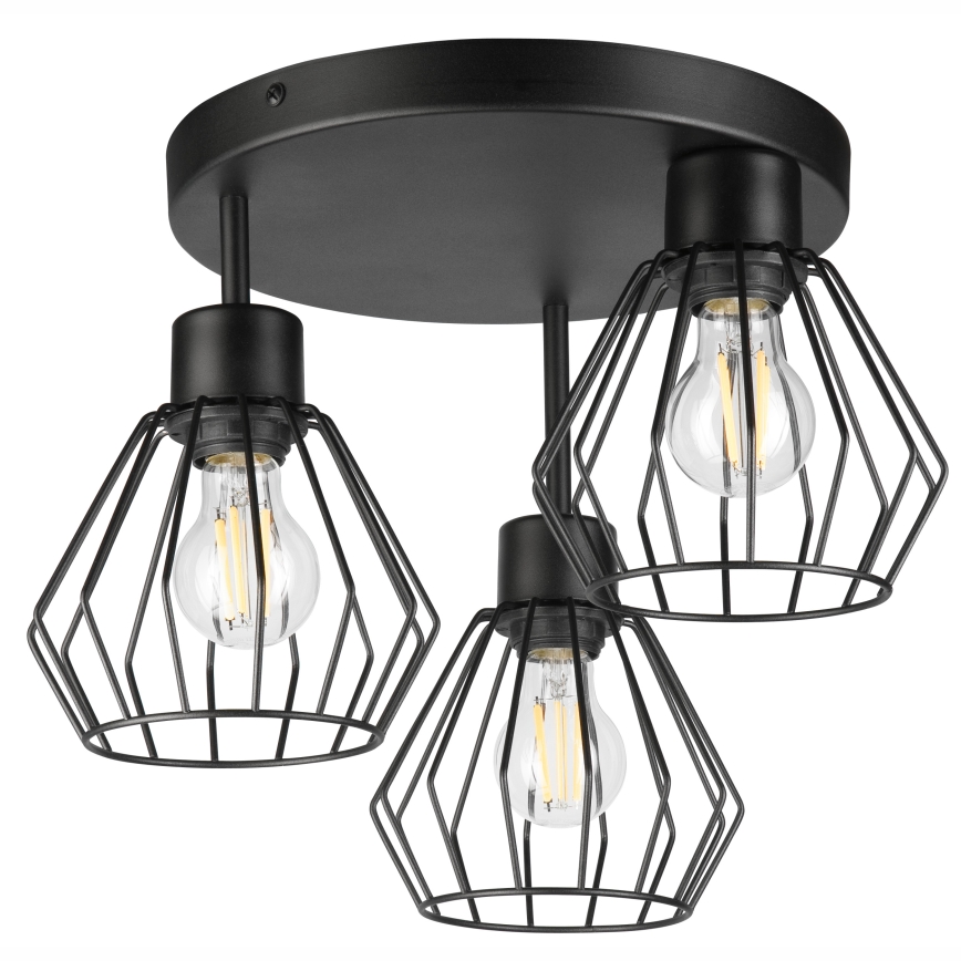 Přisazený lustr AUDREY 3xE27/60W/230V černá