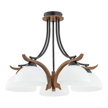 Přisazený lustr BAFIA 5xE27/15W/230V hnědá