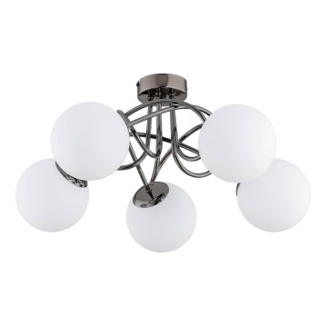 Přisazený lustr BANKO 5xE14/10W/230V černý lesklý chrom