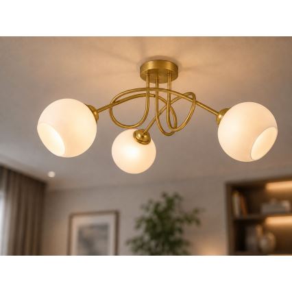 Přísazený lustr BAROC 3xE14/40W/230V zlatá
