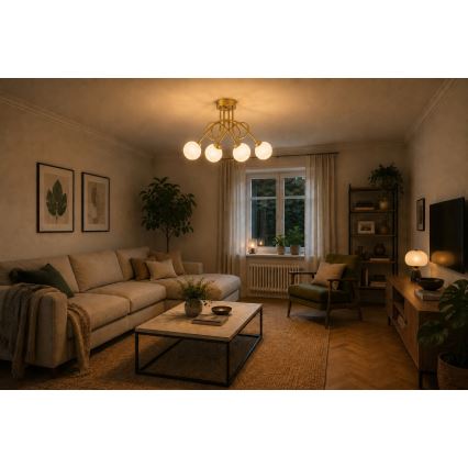 Přísazený lustr BAROC 4xE14/40W/230V zlatá