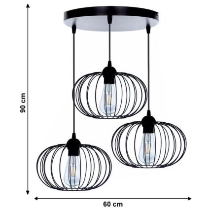 Přisazený lustr BOCCA 3xE27/60W/230V