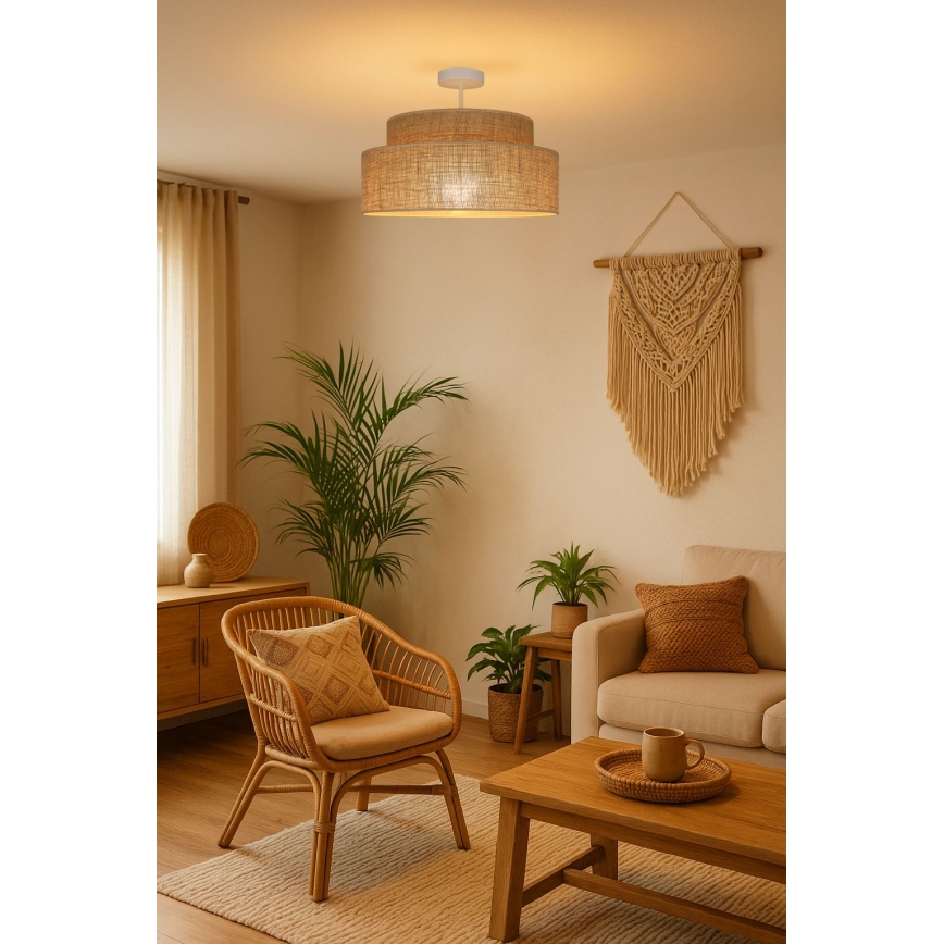 Přisazený lustr BOHO 1xE27/60W/230V béžová