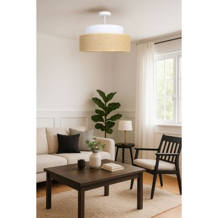Přisazený lustr BOHO 1xE27/60W/230V bílá/béžová