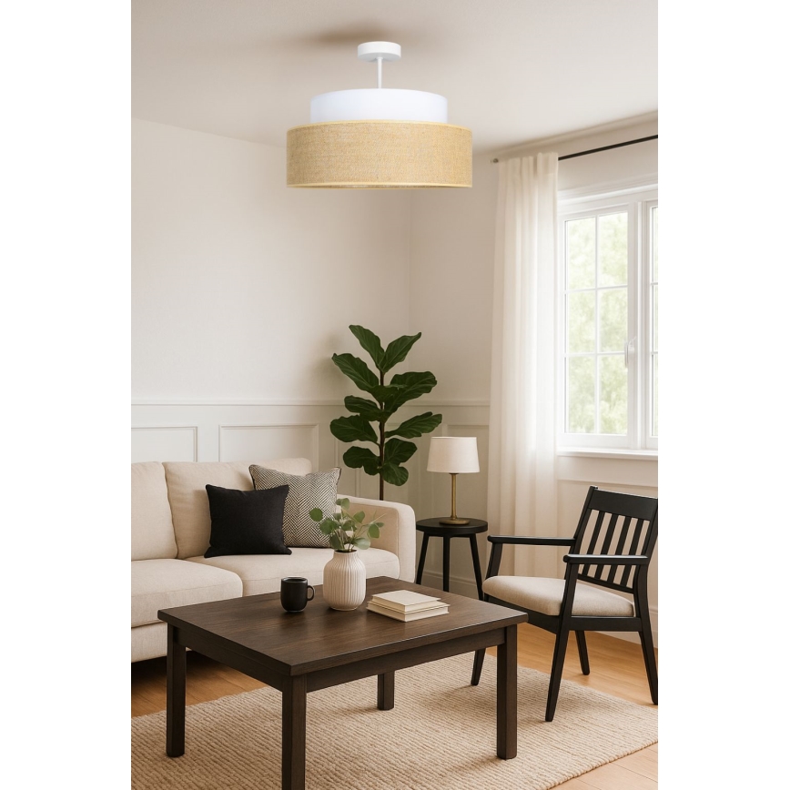 Přisazený lustr BOHO 1xE27/60W/230V bílá/béžová