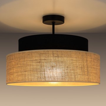 Přisazený lustr BOHO 1xE27/60W/230V černá/béžová