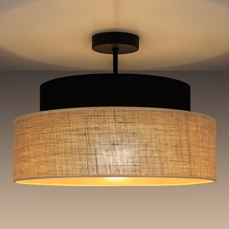 Přisazený lustr BOHO 1xE27/60W/230V černá/béžová