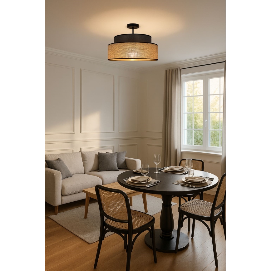 Přisazený lustr BOHO 1xE27/60W/230V hnědá/béžová