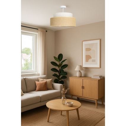 Přisazený lustr BOHO 1xE27/60W/230V krémová/béžová