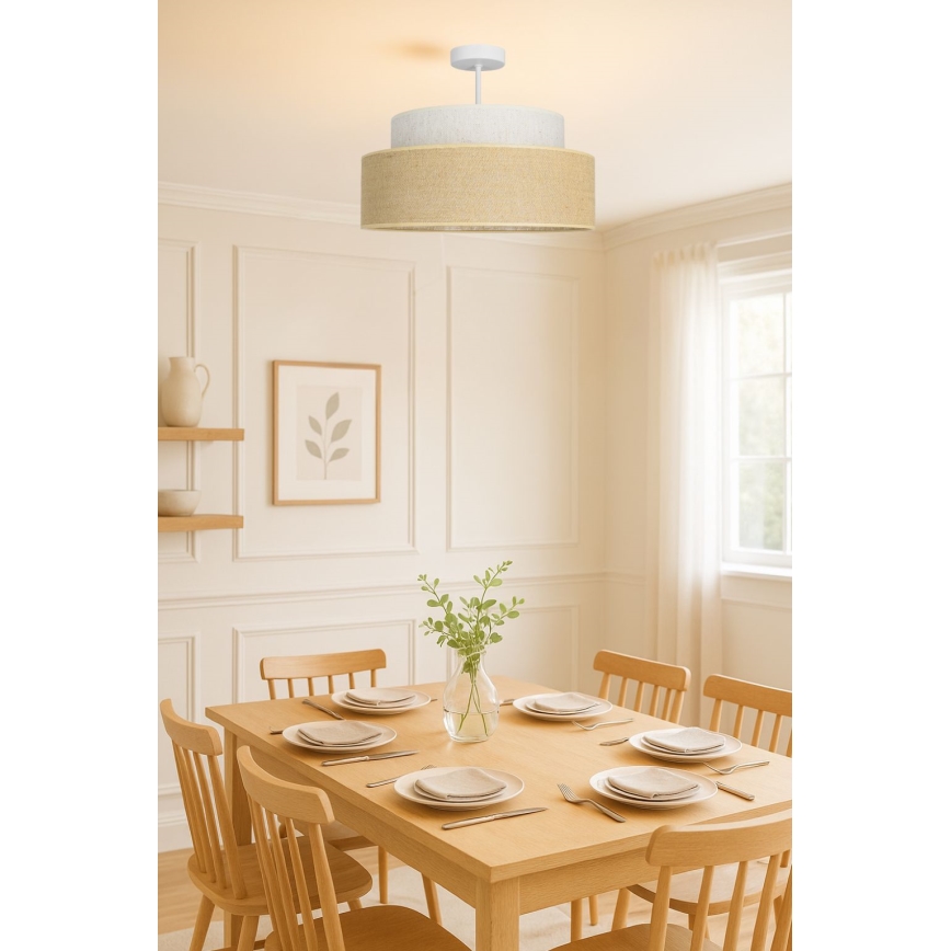 Přisazený lustr BOHO 1xE27/60W/230V krémová/béžová