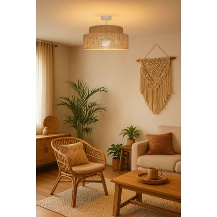 Přisazený lustr BOHO 1xE27/60W/230V pr. 40 cm béžová