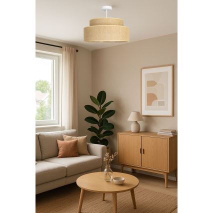 Přisazený lustr BOHO 1xE27/60W/230V pr. 40 cm béžová
