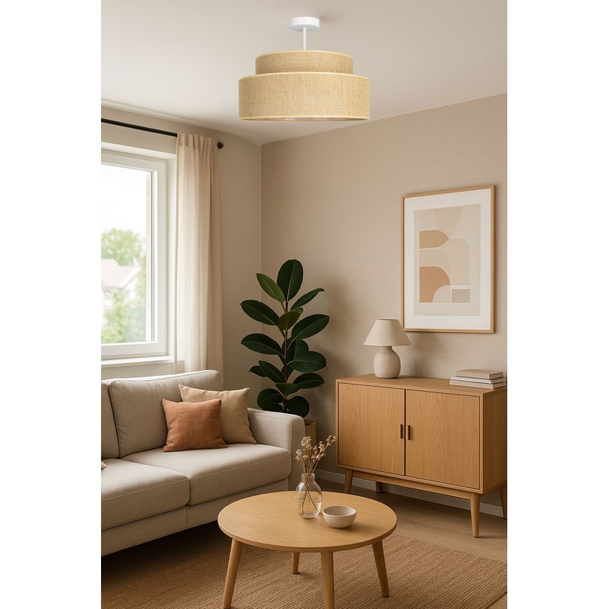 Přisazený lustr BOHO 1xE27/60W/230V pr. 40 cm béžová