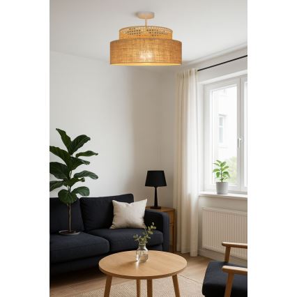 Přisazený lustr BOHO 1xE27/60W/230V ratan