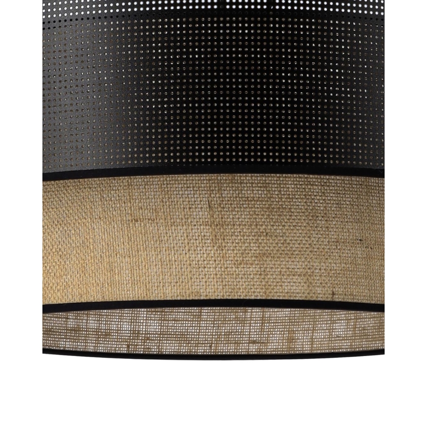 Přisazený lustr BORHO 1xE27/60W/230V pr. 40 cm černá/juta