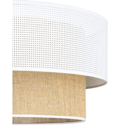 Přisazený lustr BORHO 1xE27/60W/230V pr. 50 cm bílá/juta